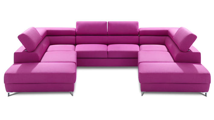 Canapea în formă de U cu funcție de pat din țesătură