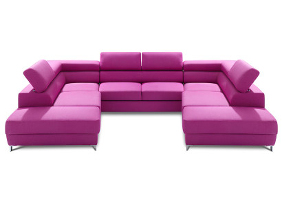 Canapea în formă de U cu funcție de pat din țesătură