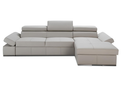 Canapea modernă în colț cu model, îmbrăcată în 100% piele