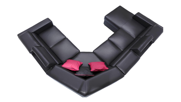 XXL canapea extensibilă cu husă din piele adevărată moale 100% pentru living