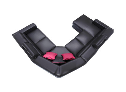 XXL canapea extensibilă cu husă din piele adevărată moale 100% pentru living
