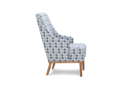 Scaun de design din țesătură și piele pentru o persoană în sala de TV