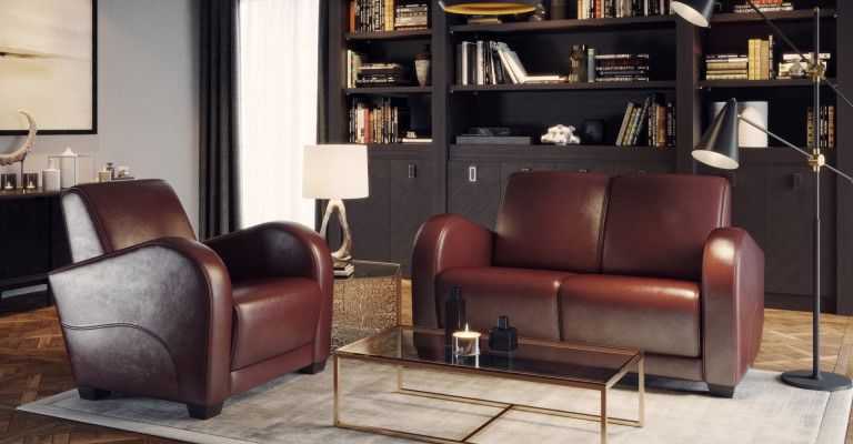 Scaun modern din piele 100% italian pentru living