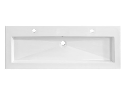 Cadă dublă din ceramică cu bază albă