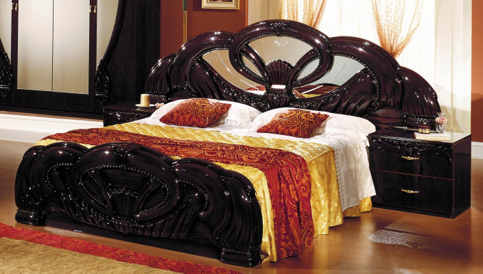 Set de mobilier modern pentru dormitor cu 2 noptiere din lemn