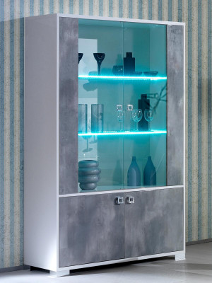 Set de mobilier din două piese, vitrină, consolă, masă RTV, vitrină din sticlă pentru living