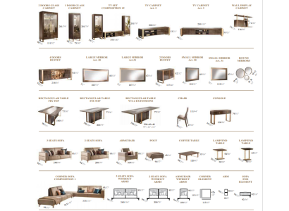 Set de canapea modern 3+1+1 cu scaune tapitate