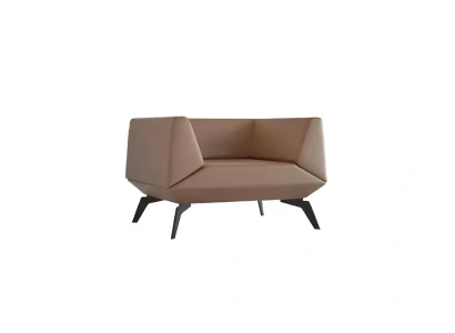 Scaun de design relaxant din piele luxo cu brațe