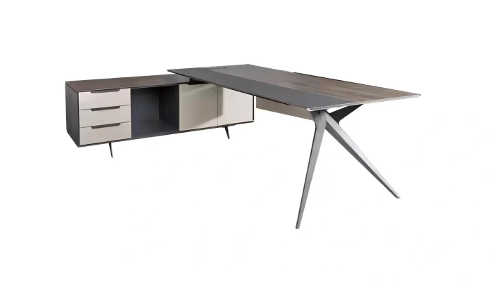 Masă de colț din lemn masiv, birou, mobilier de birou, masă de lux, mobilier de design