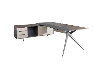 Masă de colț din lemn masiv, birou, mobilier de birou, masă de lux, mobilier de design
