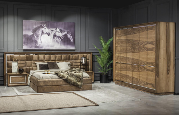 Pat de lux 160x200 mobilier de hotel cu tapițerie