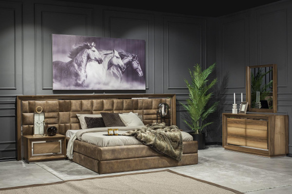 Pat de lux 160x200 mobilier de hotel cu tapițerie