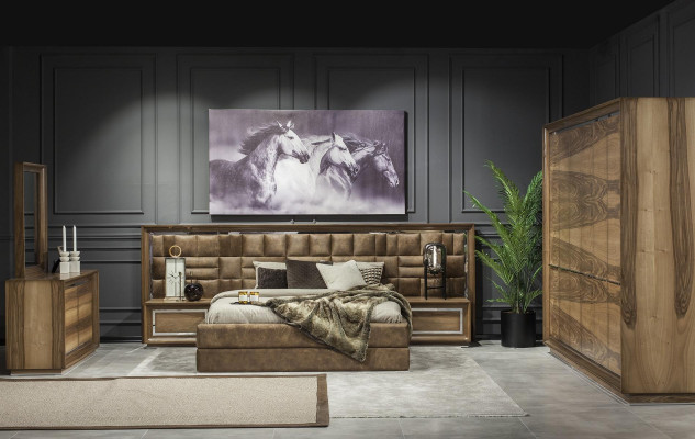 Pat de lux 160x200 mobilier de hotel cu tapițerie
