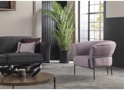 Mobilier de stil italian, canapea gri, perne, loft, 3 piese