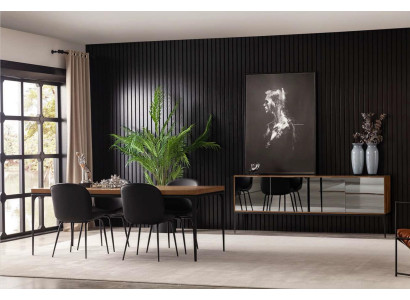 Mobilier modern cu oglindă și spațiu de depozitare