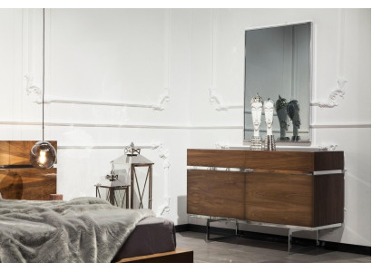Mobilier de dormitor de lux, noptieră, dulap, mese de noptieră, oglindă în 6 părți