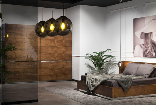 Dulap Suuri cu uși glisante maro 265 cm