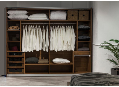 Dulap Suuri cu uși glisante maro 265 cm