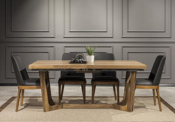 Set de dining de 9 piese cu masă, scaune și mobilier