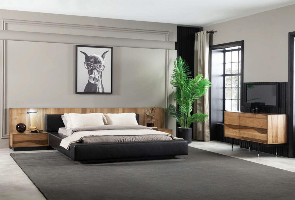 Set de mobilier de dormitor modern și luxos din 4 piese în maro