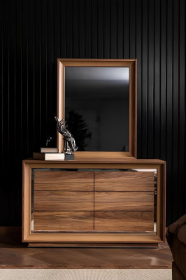 Set de mobilier ideal pentru hoteluri, pat confortabil, dulap, 6 piese