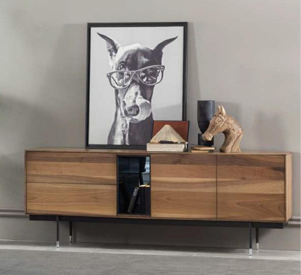 Set de mobilier de bucătărie modern negru 8 piese