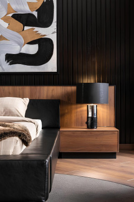 Set de mobilier de dormitor de lux cu noptieră, dulap, masă și pat în 6 părți