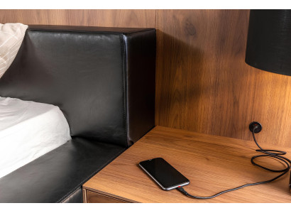 Set de mobilier de dormitor de lux cu noptieră, dulap, masă și pat în 6 părți