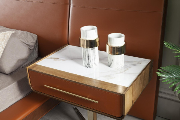 Masă de noptieră practică cu spațiu de depozitare modern