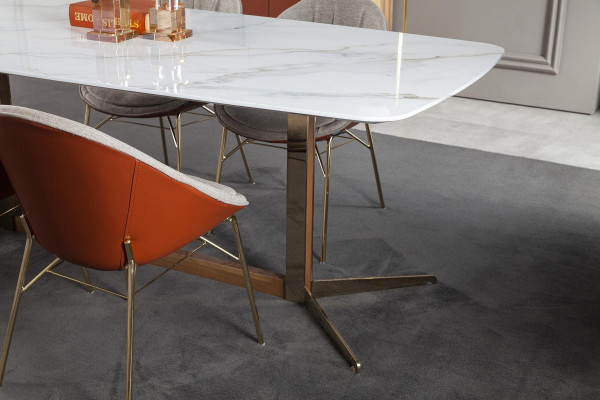 Set de masă de dining italian de lux cu 4 scaune