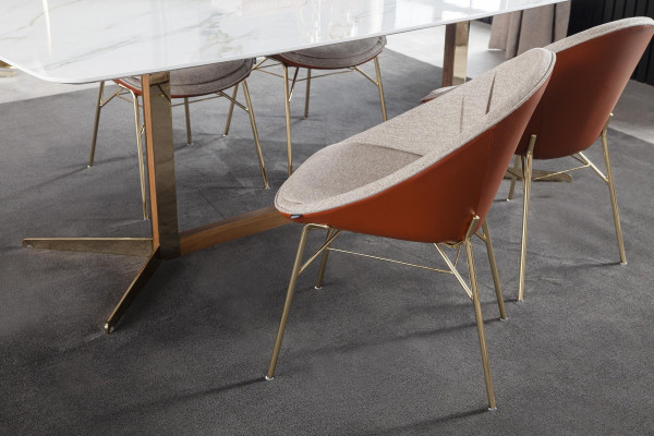 Set de masă de dining italian de lux cu 4 scaune