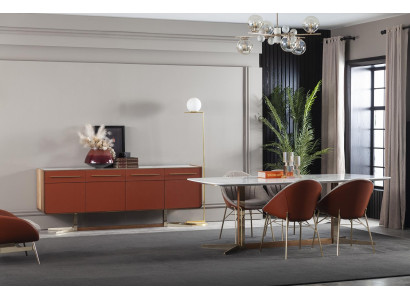 Masă de dining modernă, luxoasă și confortabilă albă