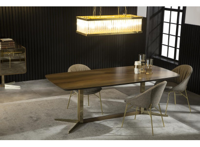 Masă de dining luxoasă cu picioare din metal