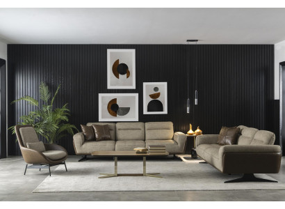 Set de canapea 4+1 cu masă joasă, 3 piese. Set de mobilier moale