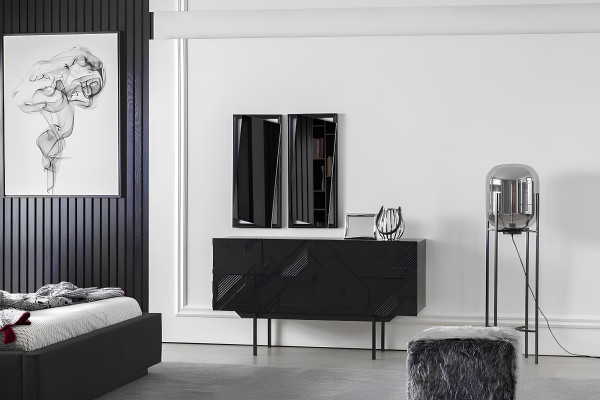 Set de mobilier pentru dormitor Melnu în patru părți, set luxos cu nou spațiu de depozitare