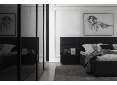 Set de mobilier de dormitor de lux cu dulap, noptieră și 2 mese de noptieră 5 piese.