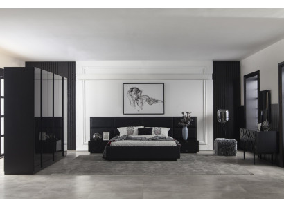 Raft din lemn negru de 264 cm