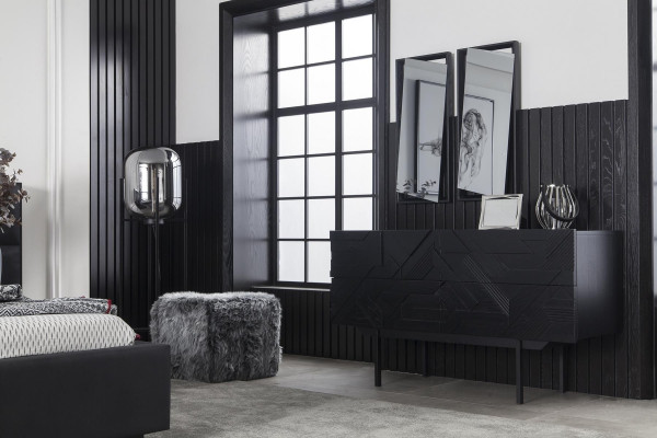 Dulap mobil negru de 138 cm