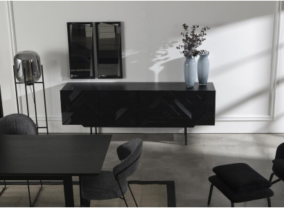 Dulap mobil Luxe Mustat 208 cm cu oglindă în 2 părți