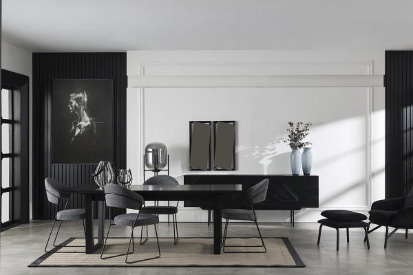 Set de mobilier pentru dining cu masă și 4 scaune confortabile, 5 piese