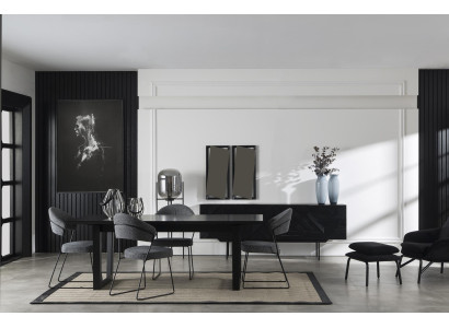 Set de mobilier pentru dining cu masă și 4 scaune confortabile, 5 piese