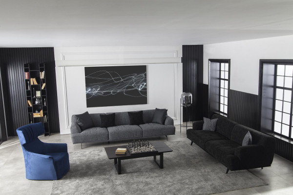 Canapea în L pentru 3 persoane 235 cm țesătură