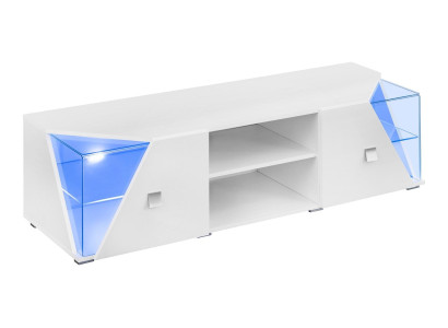 Set de living alb luxos cu perete modern, 2 vitrine și mobilă pentru TV, 3 piese