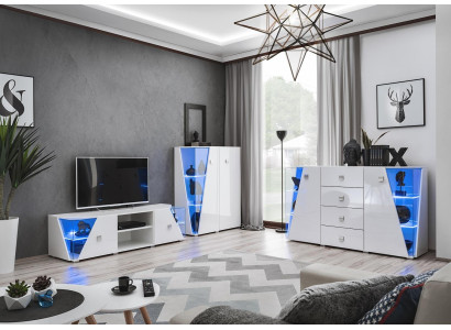 Suport TV modern de lux pentru living, 3 piese