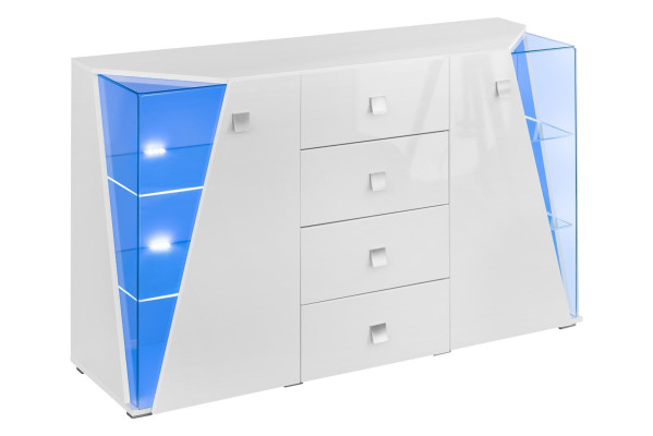Set de mobilier de lux pentru living, compus dintr-un dulap, vitrină și raft în 3 părți.