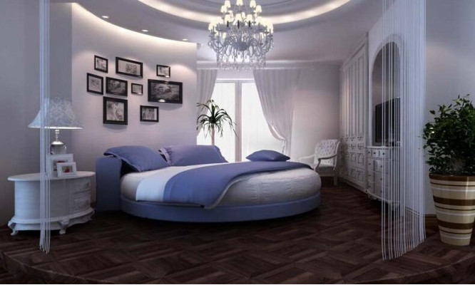 Pat modern negru cu detalii elegante și bancă