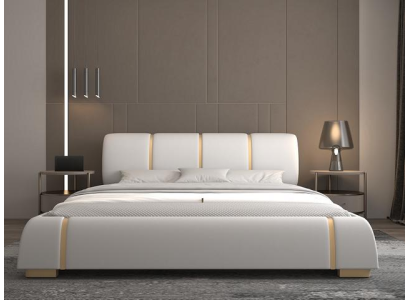 Pat luxos cu detalii aurii Design modern Capitonaj din țesătură