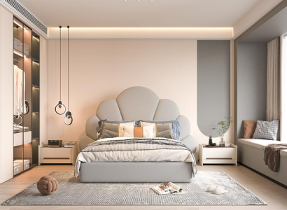 Pat modern de lux cu capitană din țesătură florală