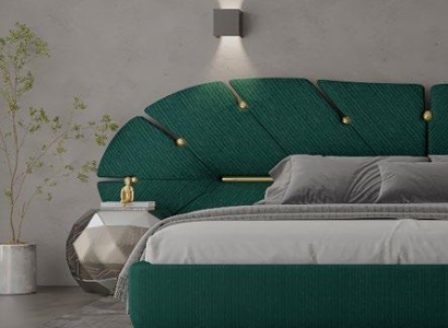 Pat luxos cu accente căptușite pentru dormitor modern