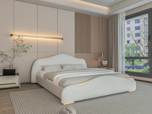 Pat modern gri cu detalii aurii și o tăblie elegantă